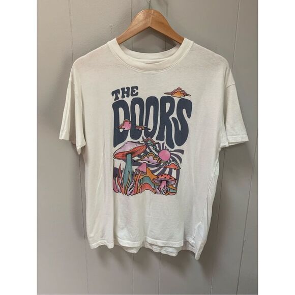 American Eagle The Doors Graphic Band Tee Oversized Blue Soft Casual Size XS/S - Picture 2 of 6